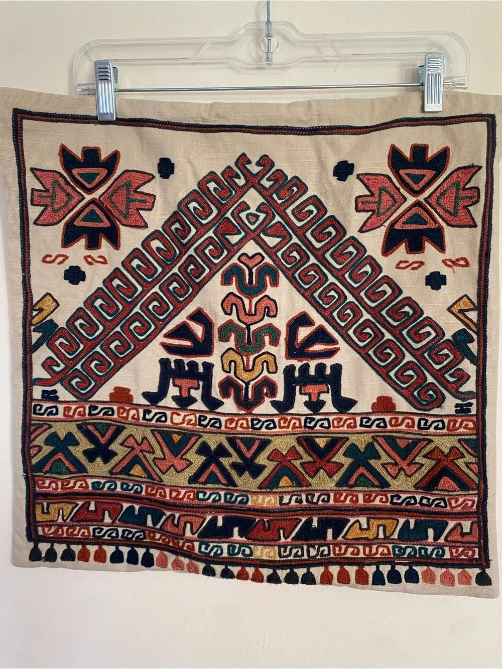 Pottery Barn set of 2 Milton Tribe Global Embroidered Pillow covers cases